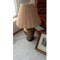 Lot of 2 Tabletop Lamps Brass & Ceramic